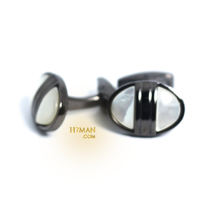 كبك بحجر ابيض Cufflinks 